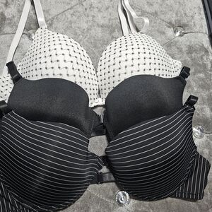 SHEIN Black and White Striped Bras